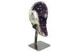 Amethyst Geode Section With Metal Stand - Uruguay #153461-2
